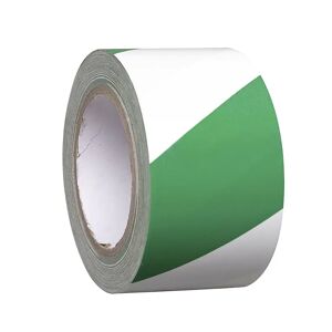 kaiserkraft Cinta de vinilo bicolor para marcar suelos, anchura 75 mm, verde / blanco, UE 8 rollos