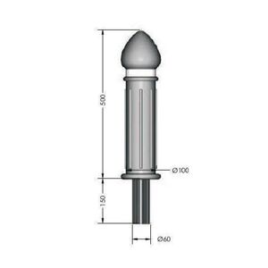 Divetis Pilona Goma Fijo Con Muelle 100 Alto 500 Mm