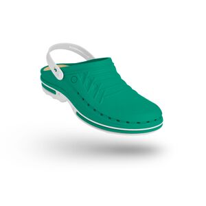 WOCK Zueco Verde y Blanco Clog 06 c/ Tira y Plantilla de Confort Blanco/Verde 35/36