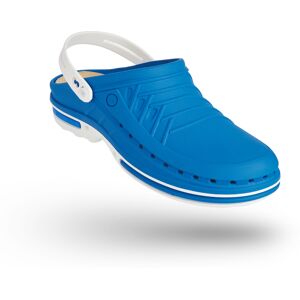 WOCK Zueco Azul y Blanco Clog 07 c/ Tira y Plantilla de Confort Blanco/Azul Medio 35/36