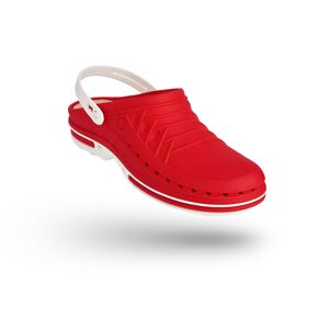 WOCK Zueco Rojo y Blanco Clog 17 c/ Tira y Plantilla de Confort Blanco/Rojo 35/36