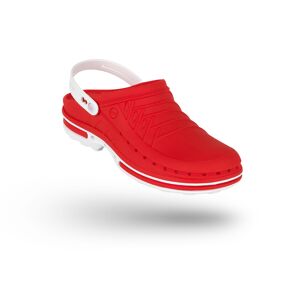 WOCK Zuecos Sanitarios Rojo y Blancos Clog 17 c/ Tira Blanco/Rojo 35/36