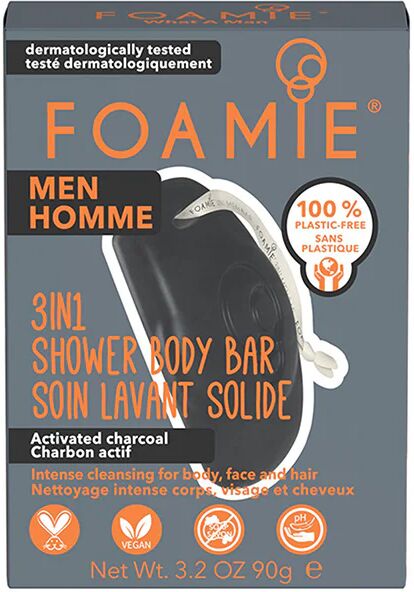 Foamie Man Barra Limpiadora Carbón Activado 90g