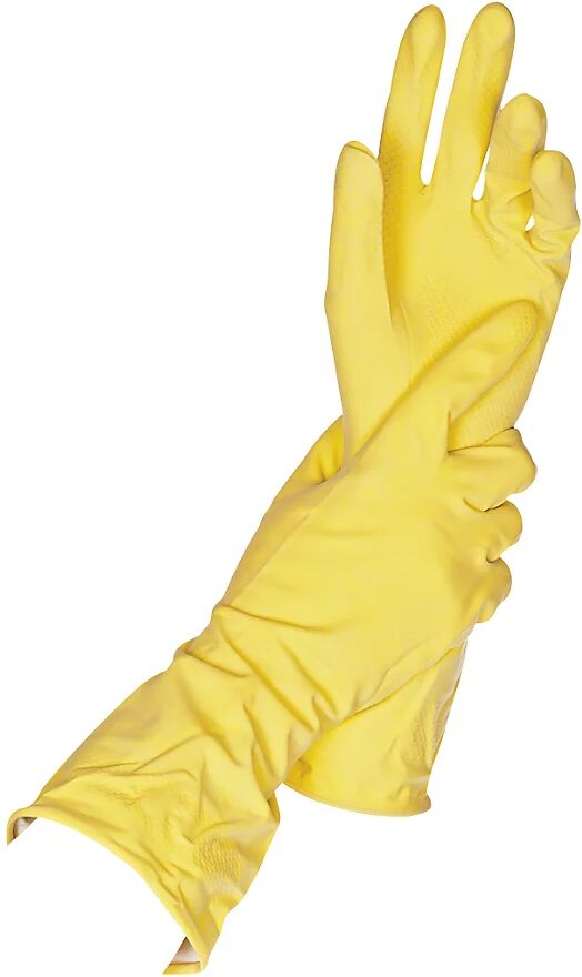 kaiserkraft Guantes universales, látex, amarillo, UE 144 pares, talla 9 (L)