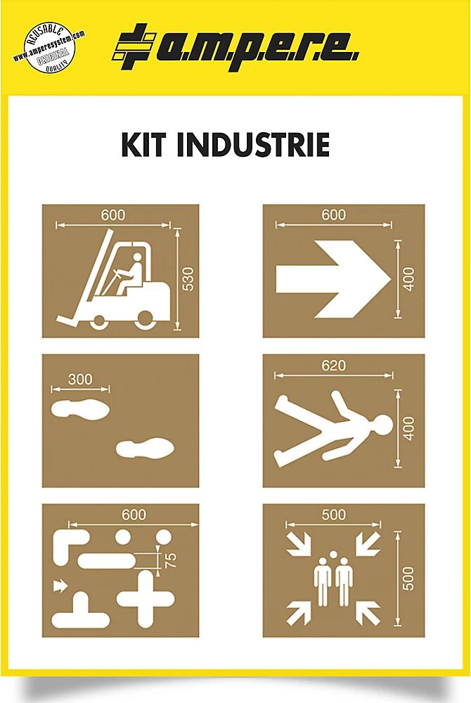 Ampere Juego de plantillas, industria, 6 plantillas, cartón