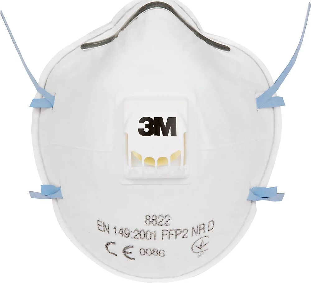 3M Mascarilla de protección respiratoria 8822 FFP2 NR D con válvula de exhalación, UE 10 unid., blancas