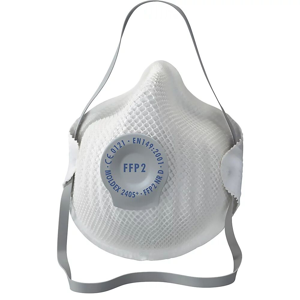 MOLDEX Máscara de protección respiratoria FFP2 NR D, con válvula de exhalación, UE 20 unid., blanco