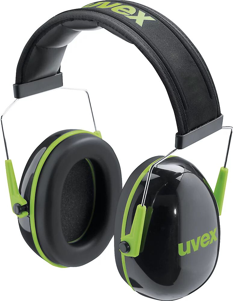 Uvex Auriculares de protección K1, con arco, SNR 28 dB, negro y verde, a partir de 50 unid.