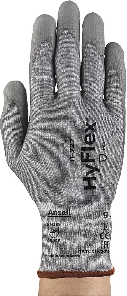 Ansell Guante de trabajo HyFlex® 11-727, gris, UE 12 pares, talla 9