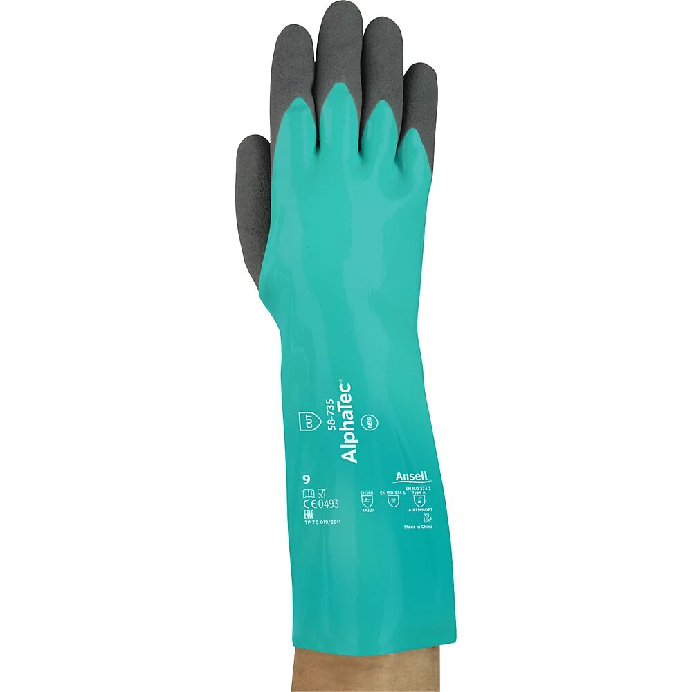 Ansell Guante de trabajo AlphaTec® 58-735, verde, 6 pares, talla 8