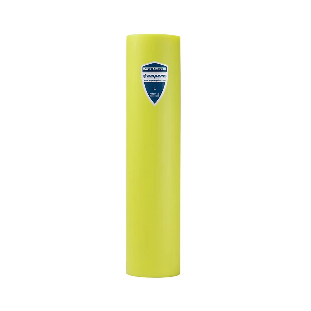 Ampere Protección antichoque para estanterías, de plástico amarillo, anchura del poste de estantería 101 - 110 mm