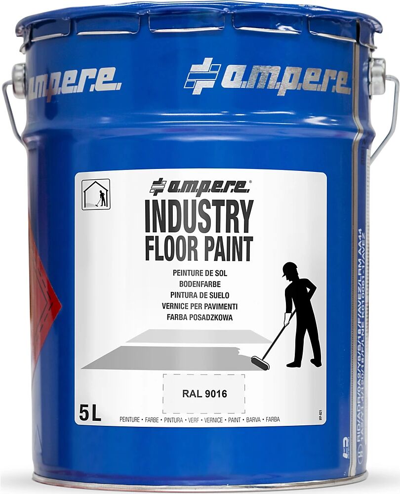 Ampere Pintura para marcar suelos Industry Floor Paint®, contenido 5 l, blanco