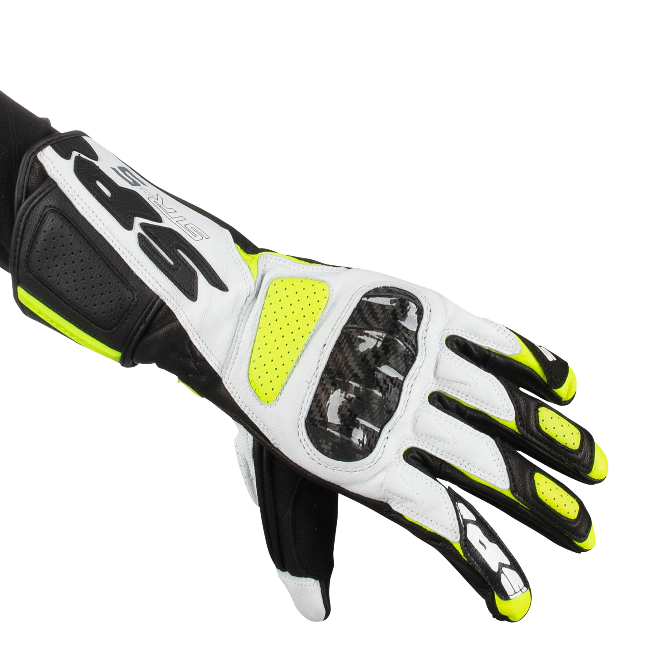 Spidi Guantes de Moto  STR-5 Negro-Amarillo Fluo