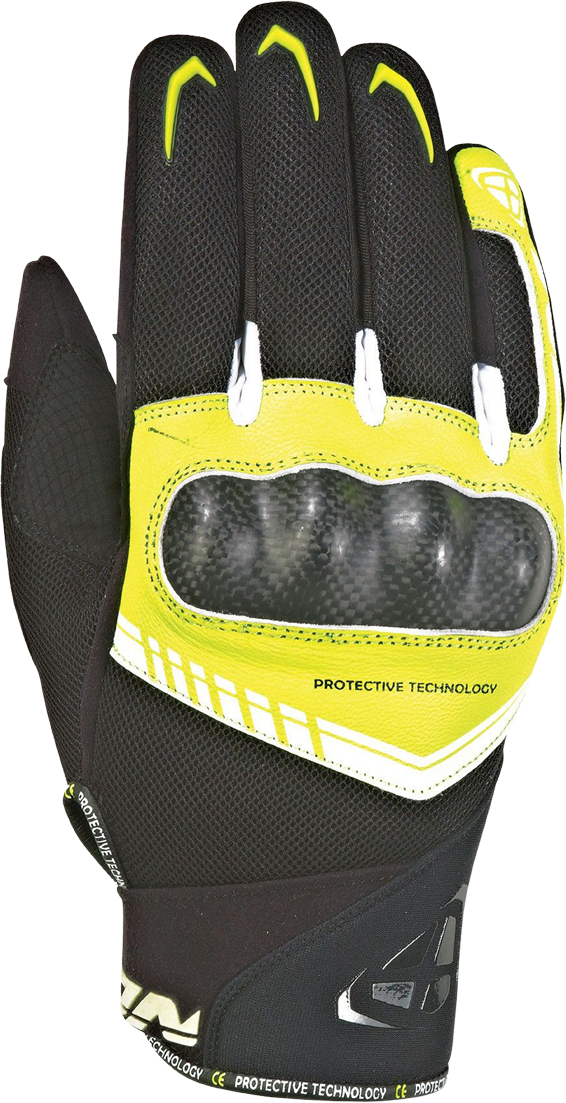 Ixon Guantes de Moto  RS Loop 2 Negro-Amarillo Brillante-Blanco