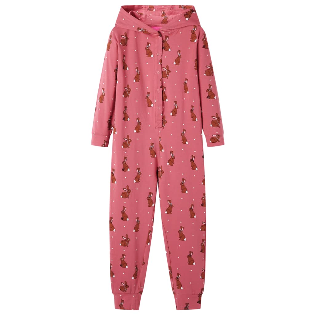 vidaXL Mono infantil con capucha rosa viejo 92