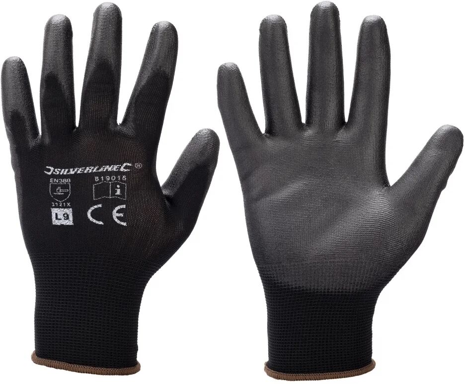 Silverline Guantes de seguridad anticorte de poliuretano   Talla L