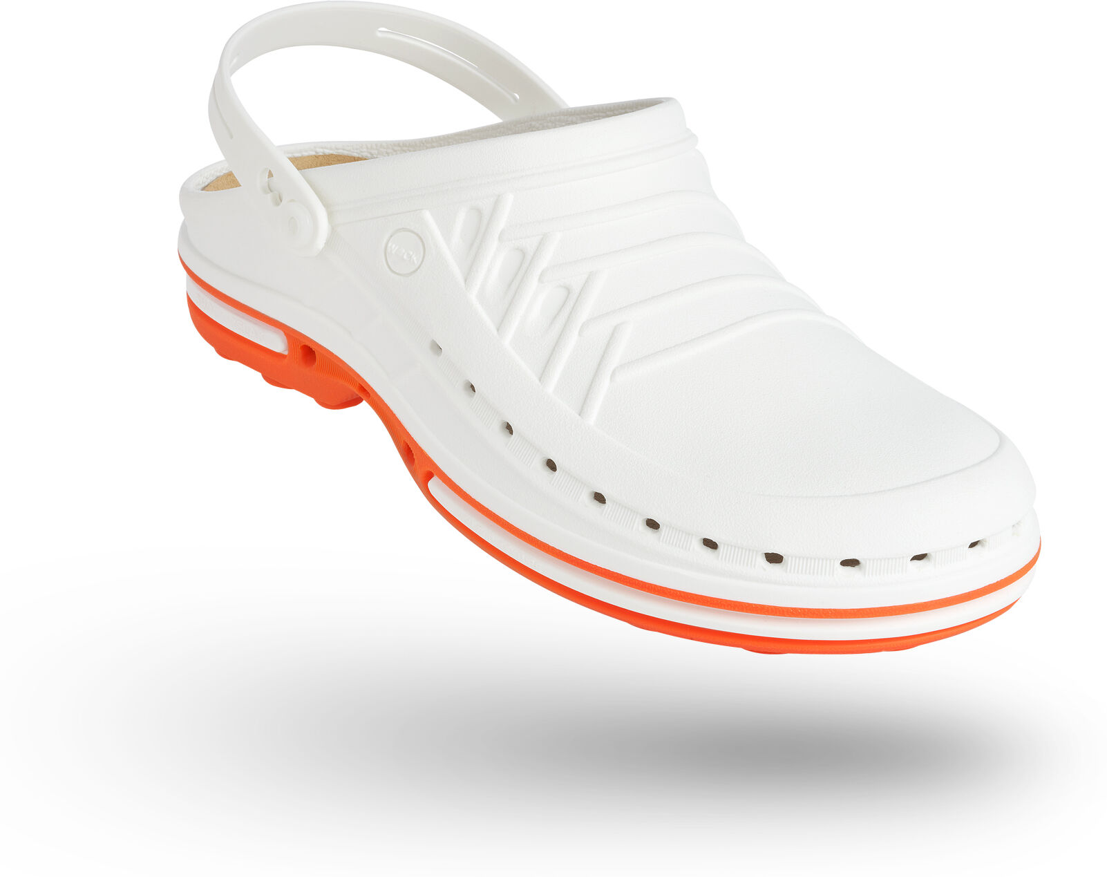 WOCK Zueco Blanco/Naranja Clog 01 c/ Tira y Plantilla de Confort Naranja/Blanco 35/36