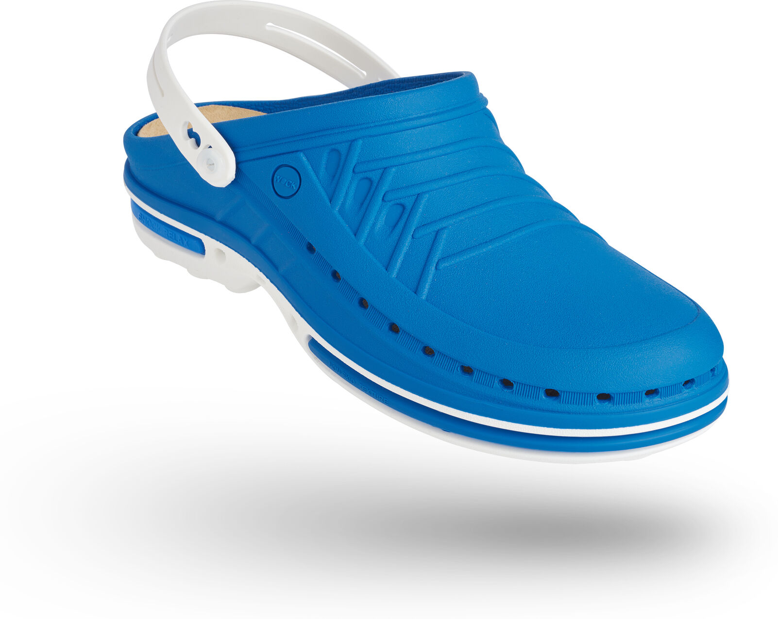 WOCK Zueco Azul y Blanco Clog 07 c/ Tira y Plantilla de Confort Blanco/Azul Medio 35/36