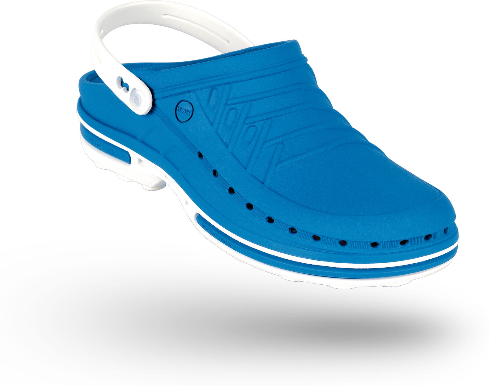 WOCK Zuecos Sanitarios Azul y Blancos Clog 07 c/ Tira Blanco/Azul Medio 35/36