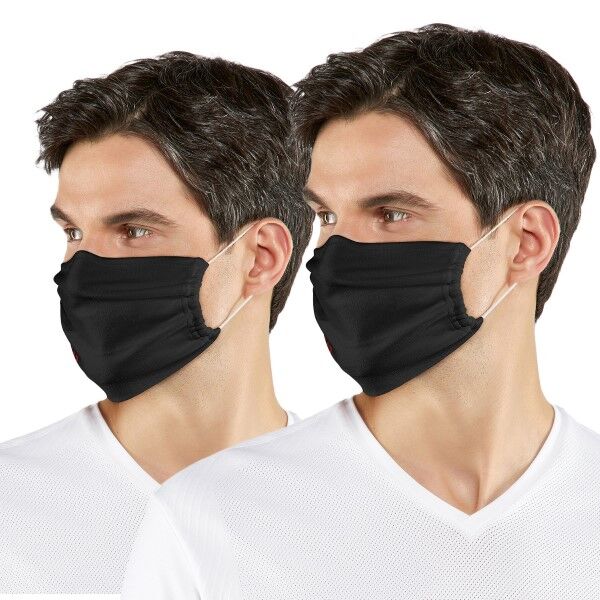 Falke 2 pakkaus Classic Community Face Mask With Nose Clip - Black  - Size: 44801 - Color: musta