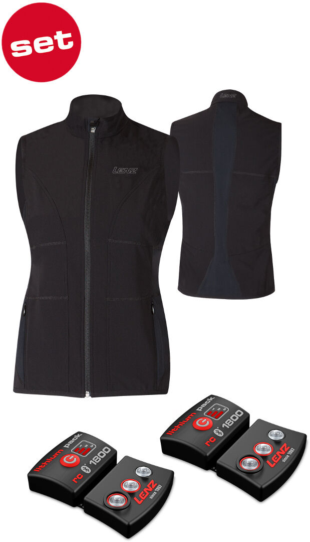 Lenz Lithium Pack rcB 1800 Bluetooth + 1.0 Heatable Vest Lämmitettävä liivi  - Musta - Size: XL