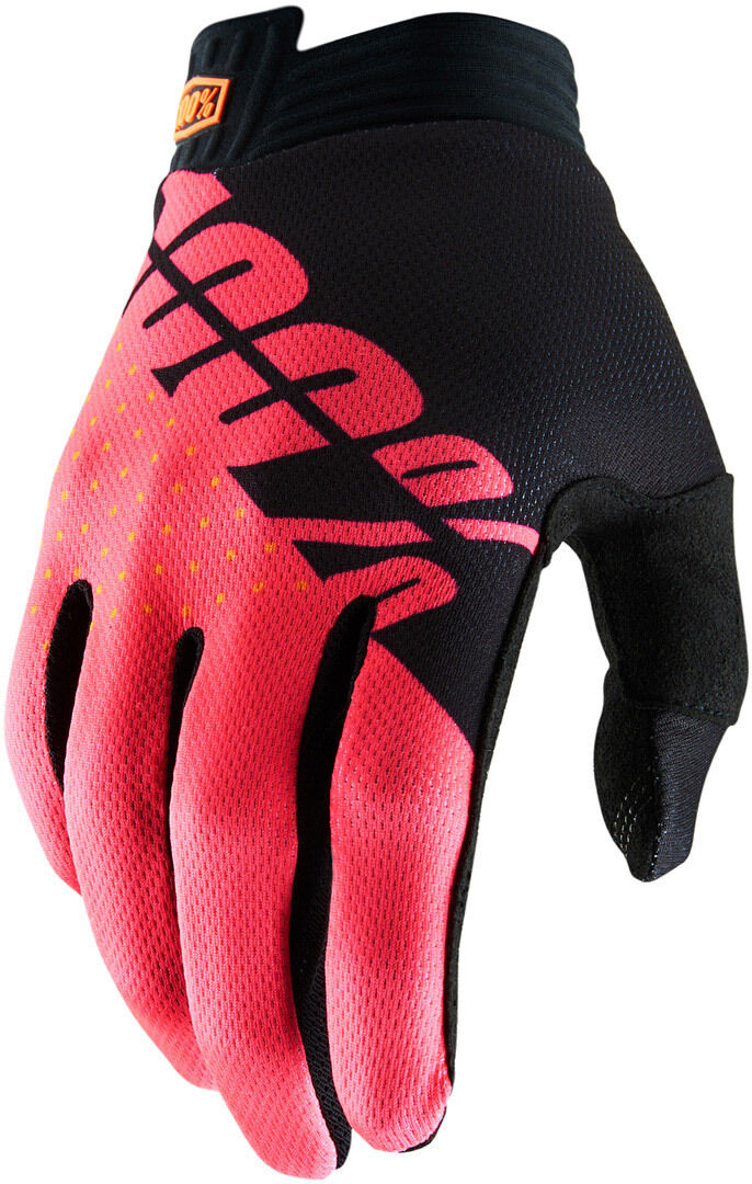 100% Itrack Gloves Käsineet  - Musta Punainen - Size: L