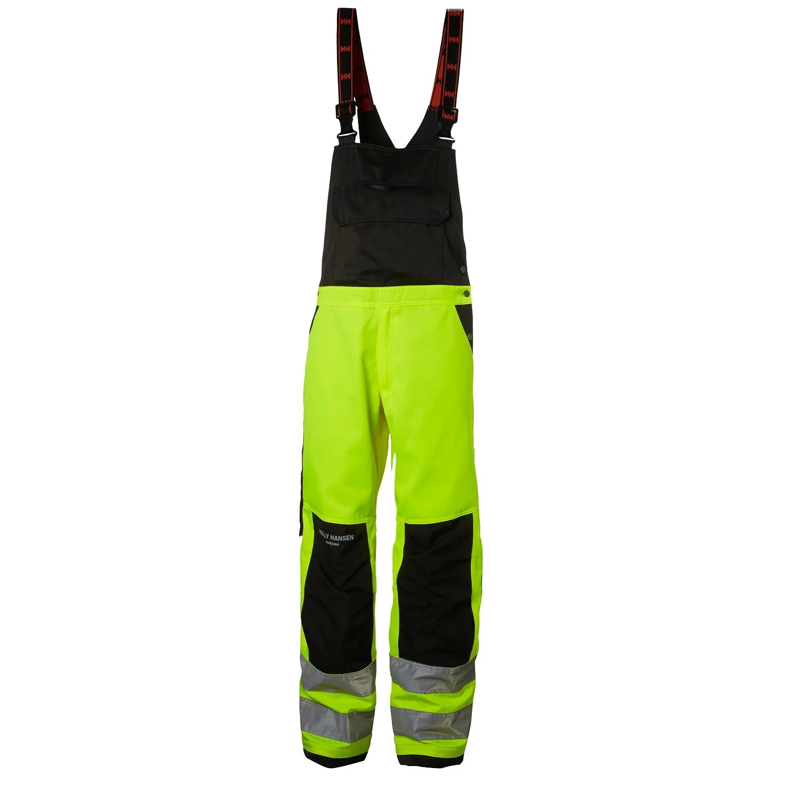 HH Workwear Helly Hansen Work Alna Hi Vis Class 2 Bib Trouser   Hh Workwear D96 Yellow  Male