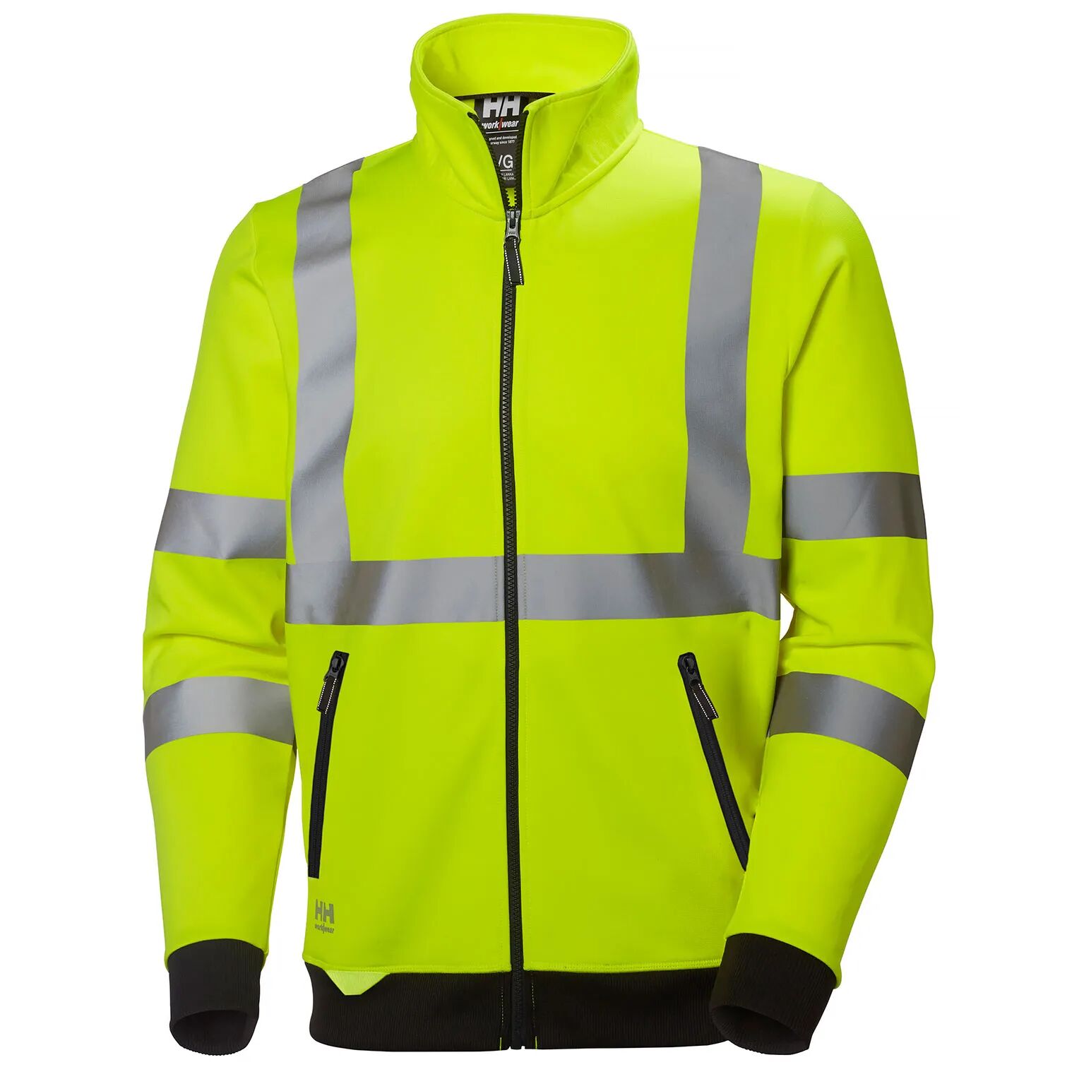 HH Workwear Helly Hansen Work Addvis Hi Vis Zip Sweatershirt   Hh Workwear Fi S Yellow  Male