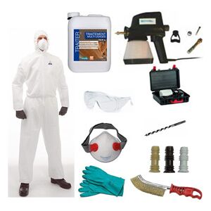 Wagner Kit Complet Traitement du Bois Pret a l'Emploi Avec 5L Insecticide Anti Termites Efficacite Garantie