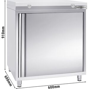 GGM GASTRO - Armoire de travail en inox PREMIUM - 600x600mm - avec porte battante sans rebord y compris plaque de découpe