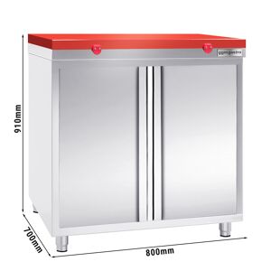 GGM GASTRO - Armoire de travail inox PREMIUM - 800x700mm - avec porte battante sans rebord y compris plaque de découpe