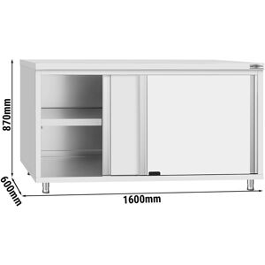 GGM Gastro - Armoire de travail en inox ECO - 1600x600mm - avec porte coulissante Argent