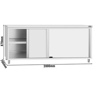 GGM Gastro - Armoire de travail en inox ECO - 2000x700mm - avec porte coulissante Argent