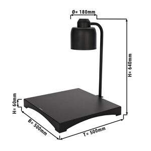 GGM Gastro - Lampe chauffante pour buffet - Carree Noir