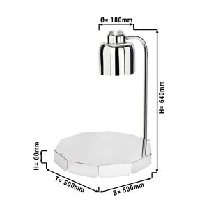 GGM Gastro - Lampe chauffante pour buffet - Rond Argent