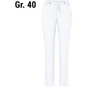 GGM Gastro - (6 pieces) KARLOWSKY Pantalon chino femme stretch moderne - Blanc - Taille : 40