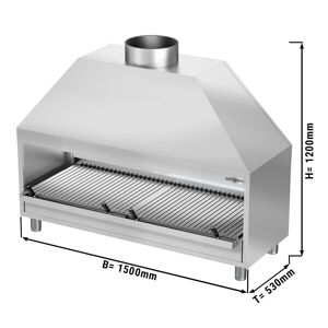 GGM Gastro - Grill en acier inoxydable au charbon de bois - 1,5m Argent