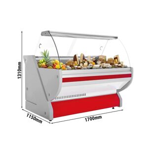GGM Gastro - Comptoir refrigere - 1700mm - avec eclairage - Facade Rouge Rouge