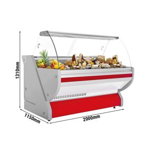 GGM Gastro - Comptoir refrigere - 2000mm - avec eclairage - Facade Rouge Rouge