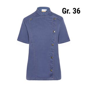 GGM GASTRO - KARLOWSKY Veste de cuisine manches courtes femme style jeans - Bleu Vintage - Taille : 36