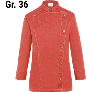 GGM GASTRO - KARLOWSKY Veste de cuisine femme style jeans - Rouge Vintage - Taille : 36