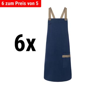 GGM GASTRO - (6 pièces) KARLOWSKY Tablier à bavette Urban-Look - Bleu Acier