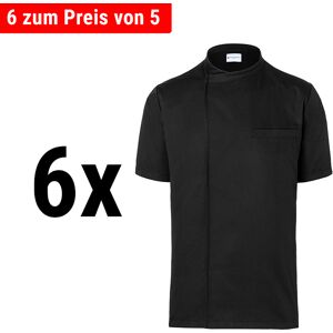 GGM GASTRO - (6 pièces) KARLOWSKY Chemise de cuisine à manches courtes - Noir - Taille : 4XL