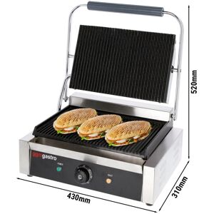 GGM GASTRO - Grill de contact - 2,8 kW - rainuré en haut et en bas - surface de cuisson : 340x230mm