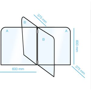 GGM GASTRO - Séparateur postes de travail en plastique / protection hygiénique - set pour 4 postes de travail