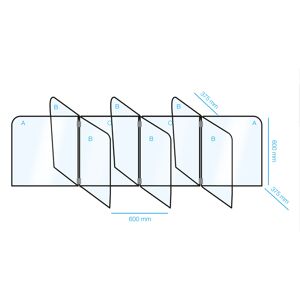 GGM GASTRO - Séparateur postes de travail en plastique / protection hygiénique - set pour 8 postes de travail