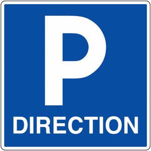 Panneau PVC Parking direction