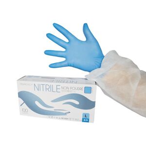 Boîte de 100 gants jetables nitrile non poudrés - Publicité