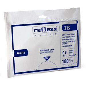 Reflexx - Gants R18 100 en polyA thylA ne haute densitA pehd ambidextre jetable sans poudre, taille unique - Publicité