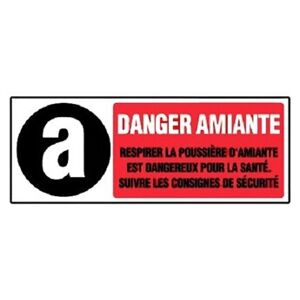 Novap Panneaux d'interdictions rectangulaires 330x120mm ''Danger amiante'' - - 4034355 - Publicité